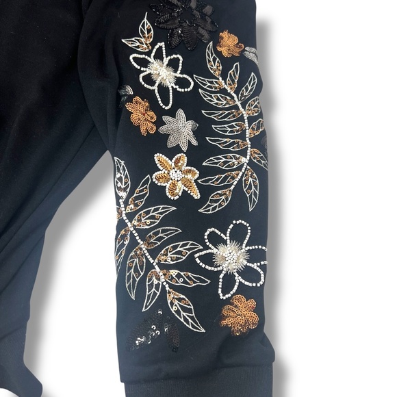 Torrid Ponte‎ Crew Neck Drop Shoulder Floral Sequin Sweatshirt Sz 3X Glam-Boho - Picture 8 of 12